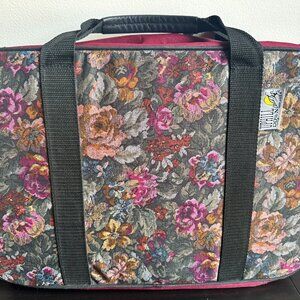 Vintage 90s Uphill Down Hard Floral Travel Bag